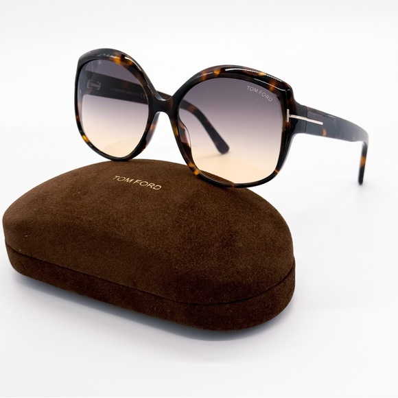 NEW TOM FORD CHIARA-02 TF919 55B WOMEN SUNGLASSES FT0919/S 55B BROWN - Picture 1 of 10